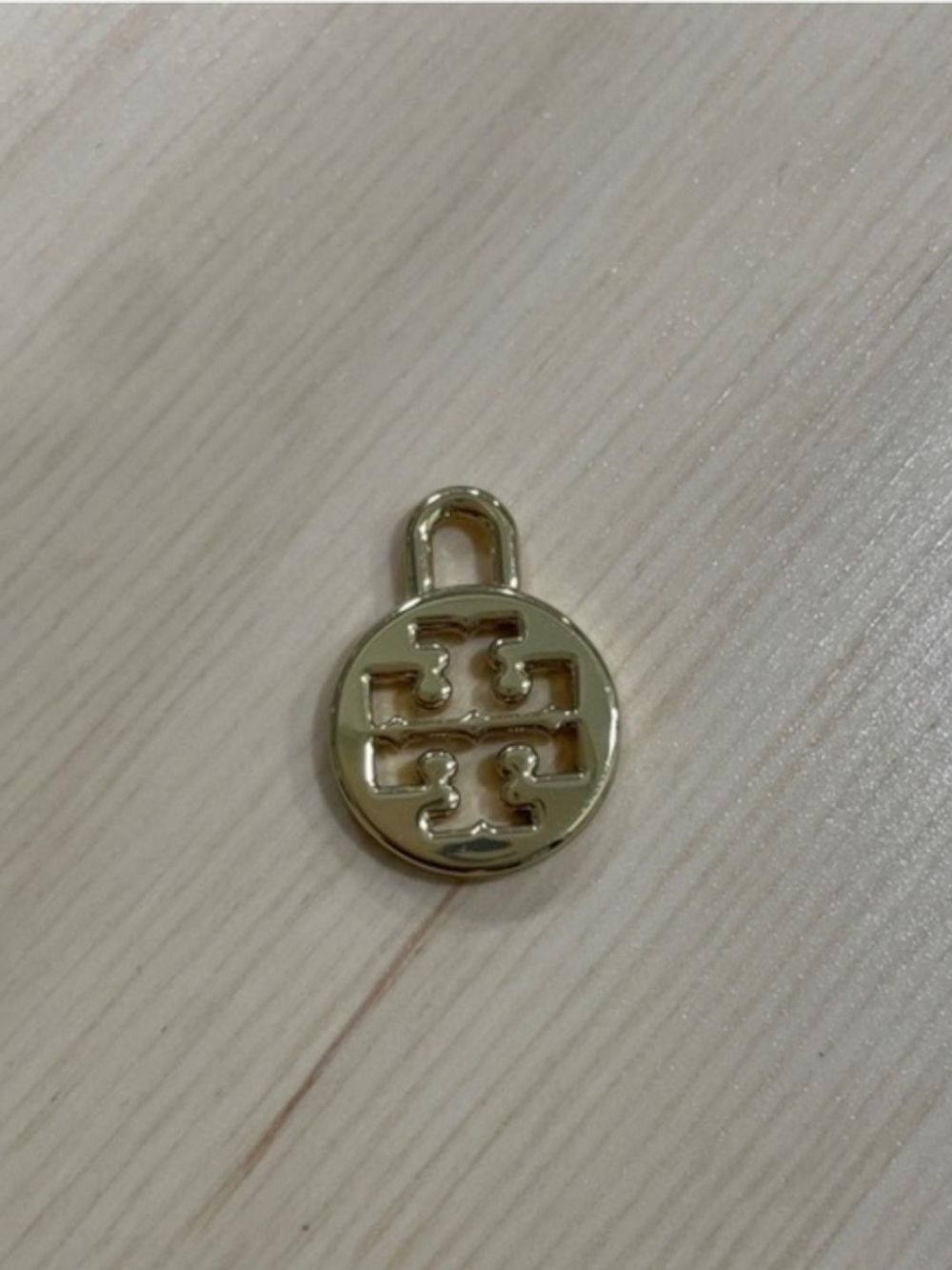 Tory Burch Logo Padlock Charm - Round Emblem Small